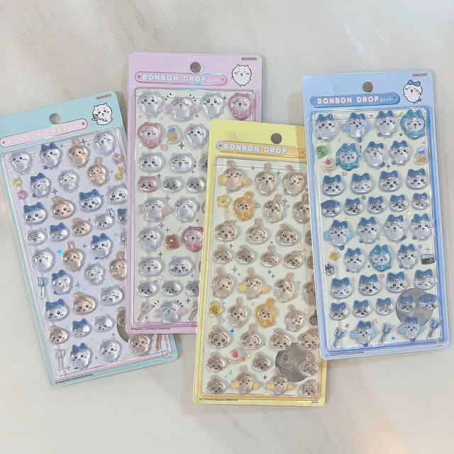 JIYI PVC-Kristall 3D-Aufkleber Bogen Hachiware Usagi Kawaii Puffy Decals in Multicolour für Handy Laptop und Journal - Bild 1