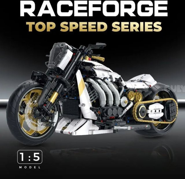 Raceforge Top Speed Motorrad, Modell Bausteine, 1:5 Größe - Bild 1