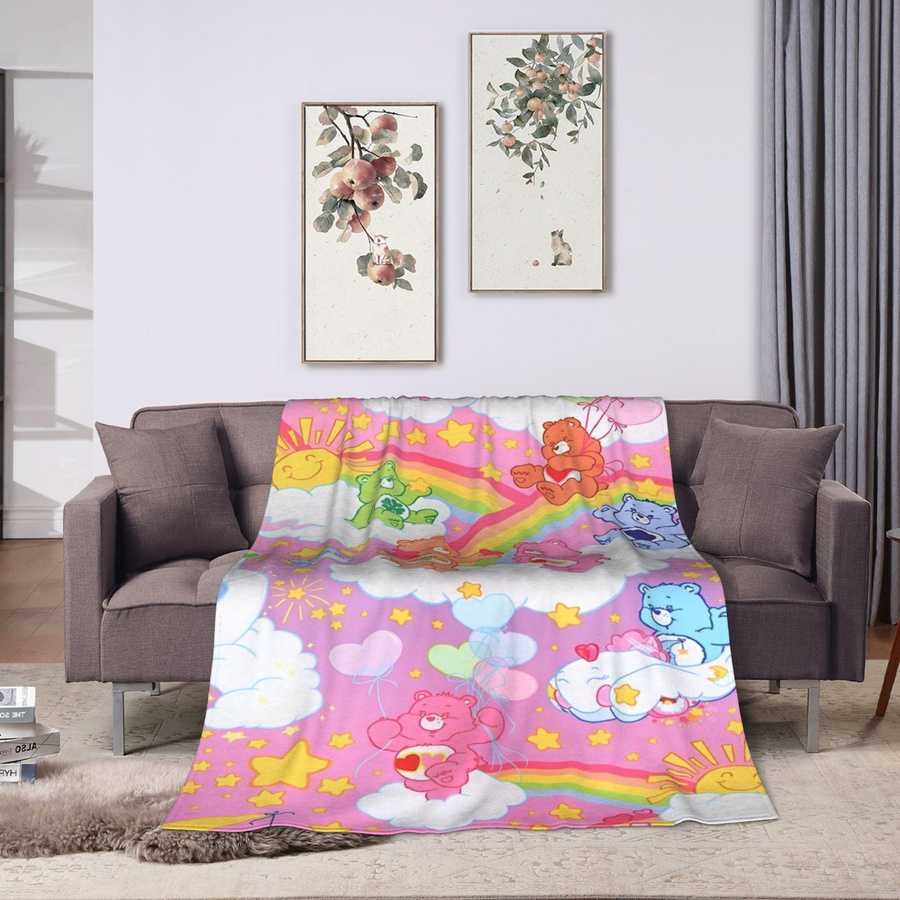 ZX Blanket Flanell Tagesdecke mit Cartoon Glücksbären Motiv in Multicolor, B/B/H: 203 x 152 cm - Bild 2