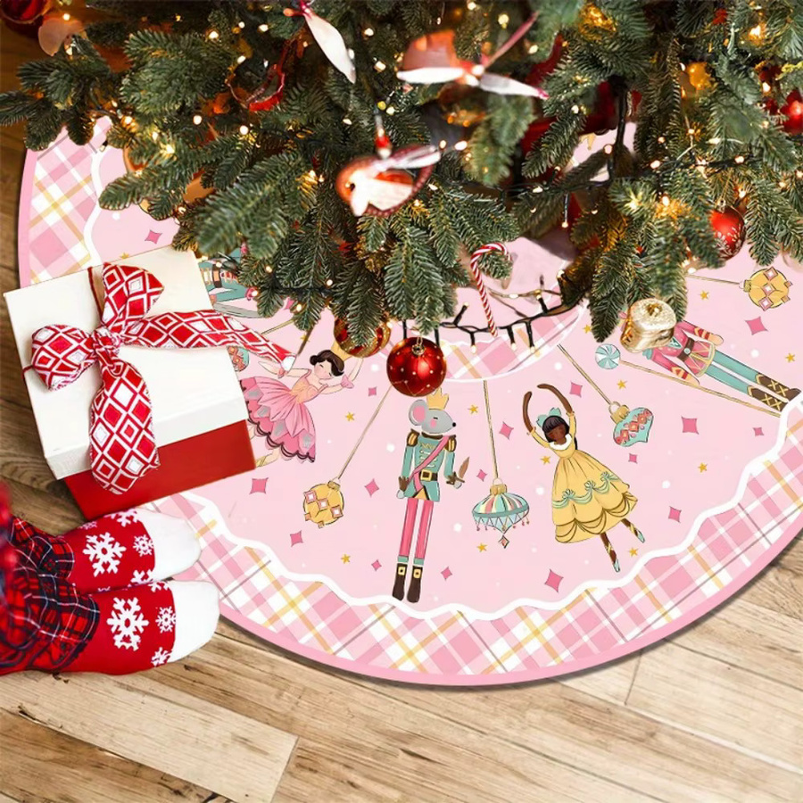 VIKAMA Weihnachtsbaumrock Pink Edition mit Nussknacker-Motiv für deine festliche Weihnachtsdekoration - Bild 2