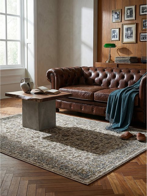 ADUR Kadima Design Teppich floral in Erdtöne-Grün, B/B: 120 x 160 cm - Bild 1