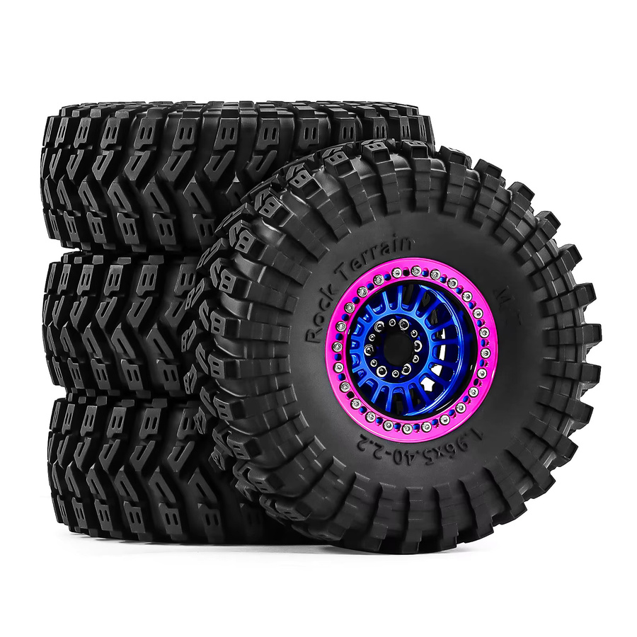 Meep Rock Crawler Reifen- und Radsatz, 2,2 Zoll, 1/10 1/8 Maßstab, mit 12mm Hex-Adapter - Bild 1