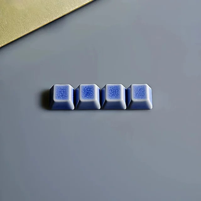 AttackFox Keramik-Tastenkappen in Blau für mechanische Tastaturen mit WASD und F-Zonen Design - Bild 1