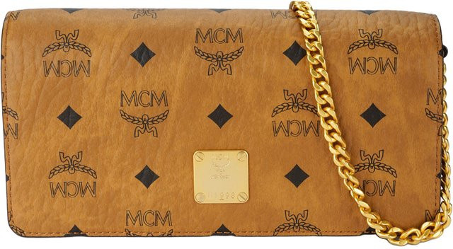 MCM Crossbody Tasche Damen, Visetos Klassisches Muster, Braun Cognac - Bild 1