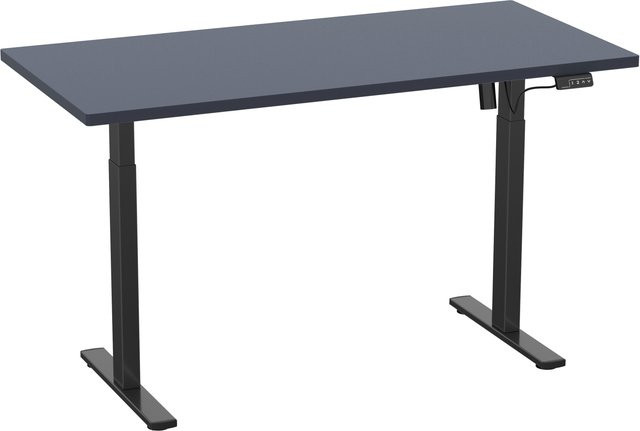 VCM Schreibtisch E-Lona höhenverstellbar mit elektrischem Motor, anthrazit/schwarz, B/T: 110 x 80 cm - Bild 1