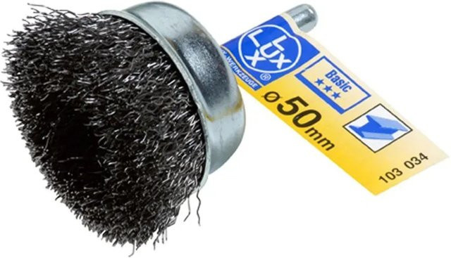 LUX-TOOLS Topfbürste grob in Silber mit Metallborsten, Durchmesser: 50 mm - Bild 1