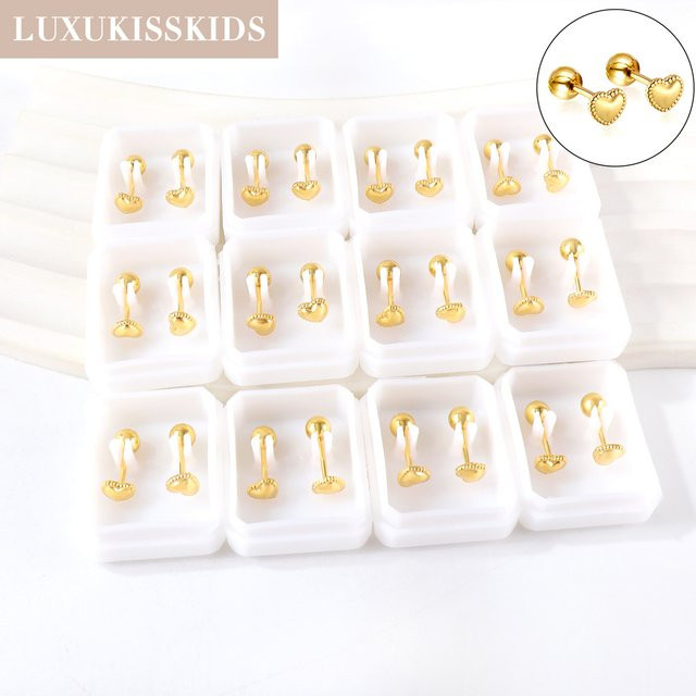 LUXUKISSKIDS Ohrstecker, Herzform, Damen - Bild 1