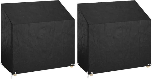 vidaXL Gartenbank Abdeckungen 2er Set mit 8 Ösen B/T/H: 130 x 70 x 70/88 cm - Bild 1