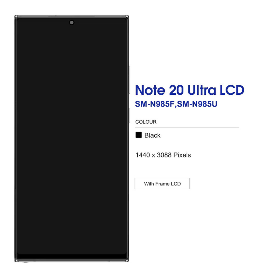 Samsung Galaxy Note 20 Ultra 5G Ersatz LCD Display mit Touch Screen und Rahmen in Schwarz - Bild 3