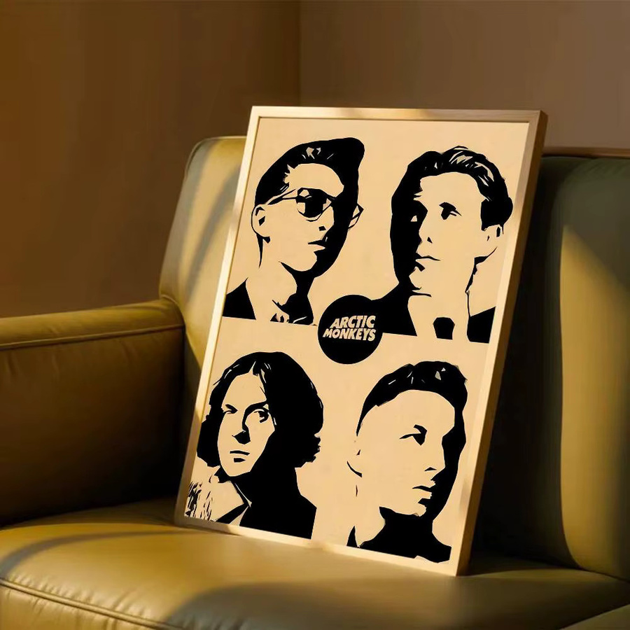 Arctic Monkeys Rockband Wandaufkleber im Vintage-Stil als DIY Klebeposter für deine Wohnzimmer- oder Bar-Dekoration, mehrfarbig - Bild 6
