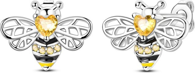 parmuz Ohrstecker 925 Silber, Biene, Zirkonia, Damen - Bild 1