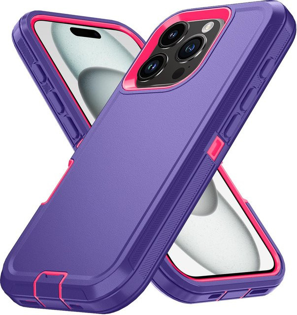 Rui Di Armor Stoßfest Defender Handyhülle für iPhone in Purple aus hartem PC und TPU - Bild 1