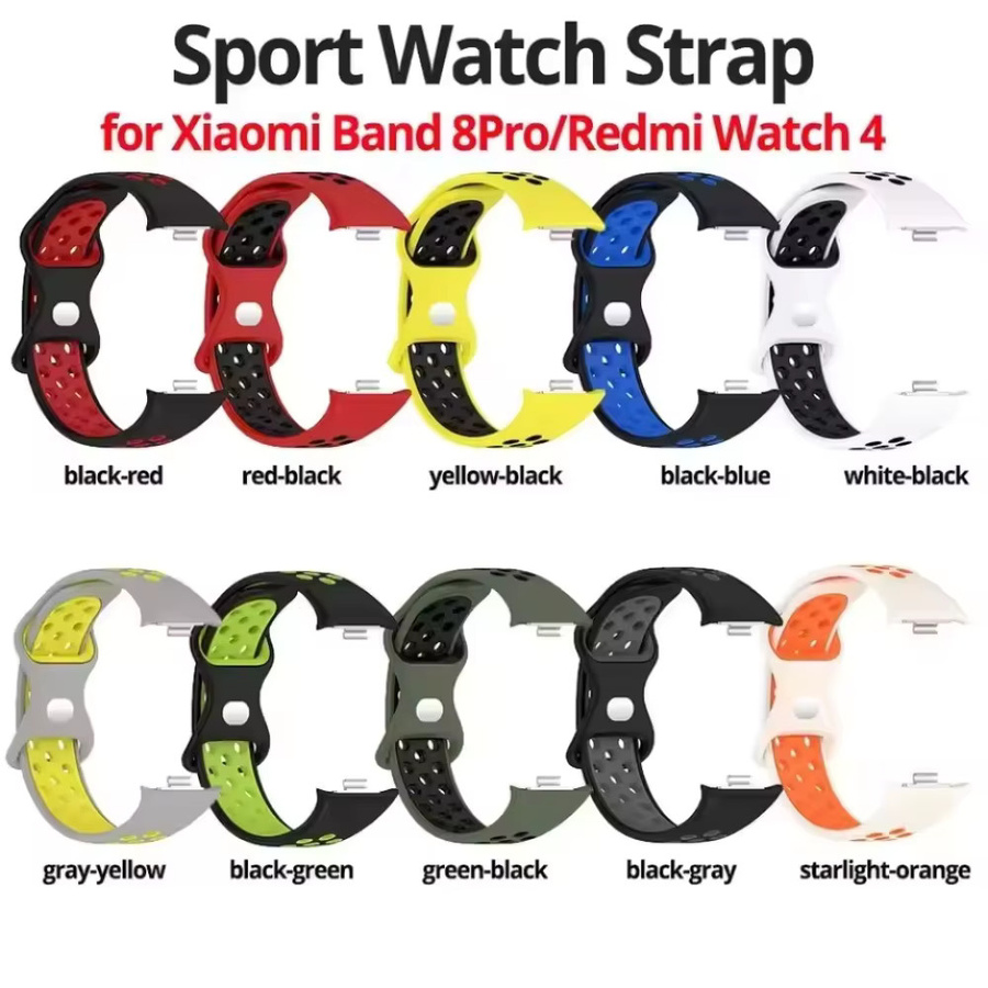 Xiaomi Uhrenarmband Silikon, Schwarz, Redmi Watch 4 5, Xiaomi Mi Band 8 9 Pro - Bild 4
