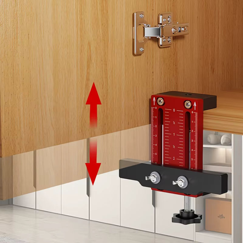 GDART Schranktür-Montagevorrichtung aus Aluminium mit Stützarm und Klemme in Rot - Bild 2