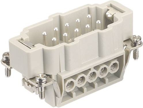 HARTING Stifteinsatz 09365102601 mit 10 Schrauben in Grau aus Kunststoff - Bild 1