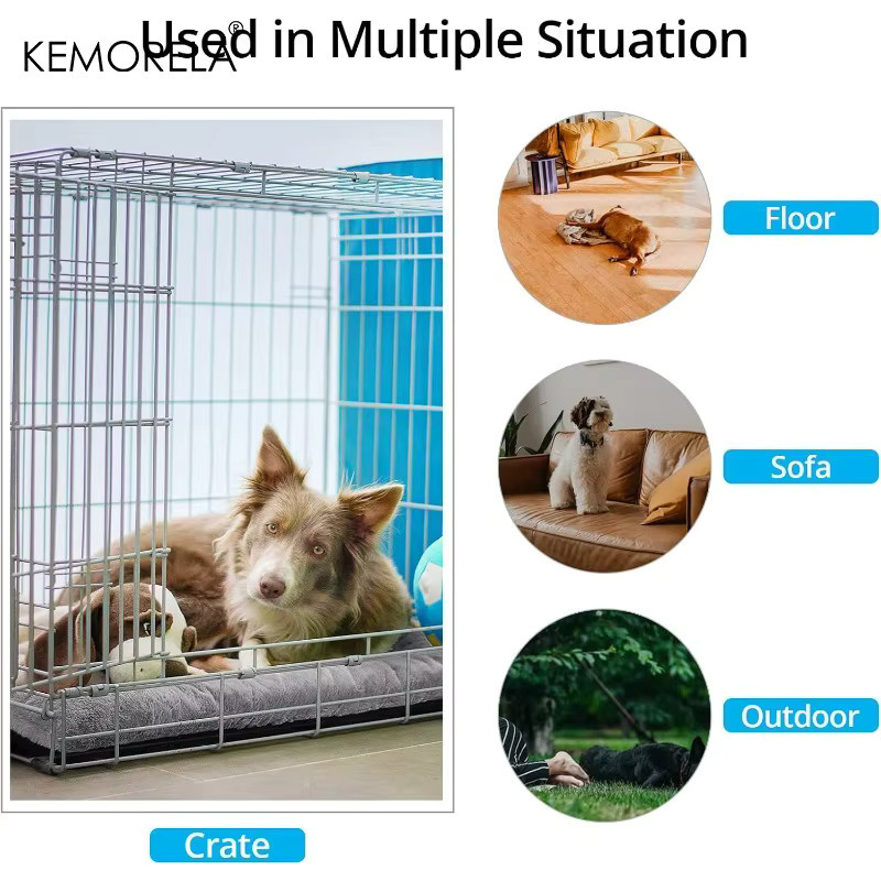 KEMORELA Hundebett-Kistenunterlage aus Mikrofaser in Grau, waschbare und rutschfeste Schlafmatte für Hunde - Bild 2