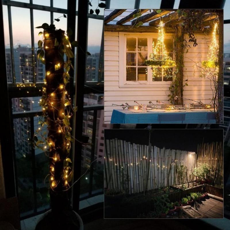 Lanzhong Home Decoration Solar LED Lichterkette Outdoor für Garten und Weihnachtsfeier, 300 LEDs, Blau, Wasserdicht IP65 - Bild 2