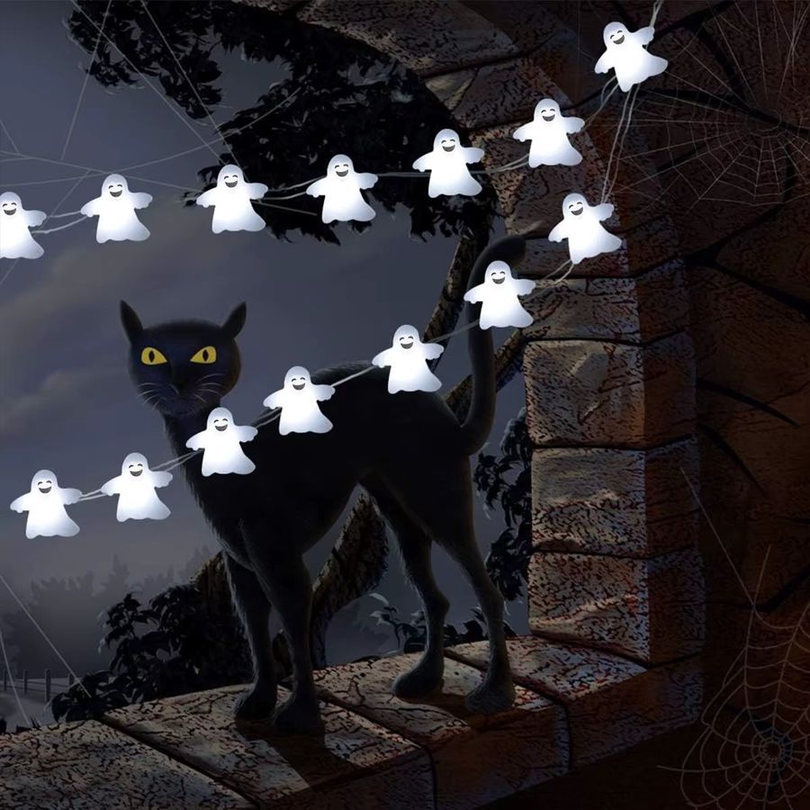 Peach Forest LED Spooky Ghost Kupferdraht Lichterkette Batteriebetrieben für Halloween Dekoration - Bild 2