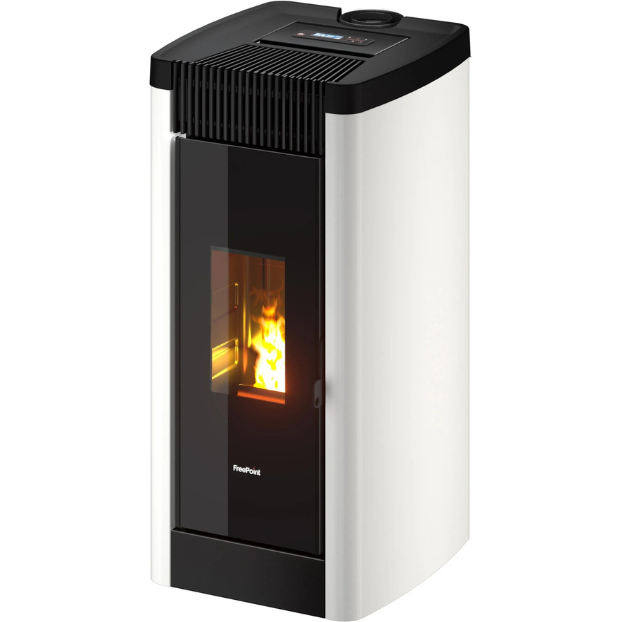 FreePoint Pelletofen STEE Stahl in Weiß mit 8,5 kW Leistung und Wifi-Funktion - Bild 2