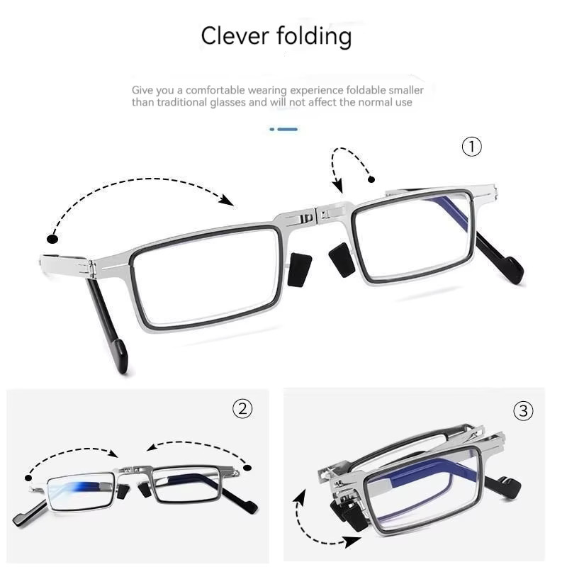 ZUXUB Lesebrille, Vollrand, rechteckig, Metall, silver - Bild 2