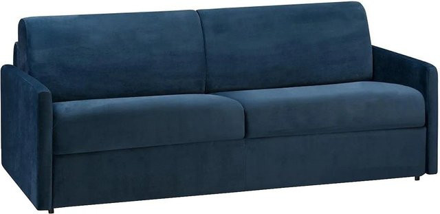 Vente-unique Schlafsofa Calife in Marineblau mit Samtbezug und Schaumstofffüllung, Breite: 190 cm - Bild 1