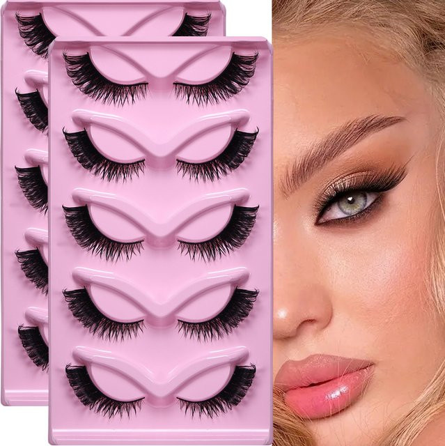 JIEFUXIN Katzenaugenwimpern Wispy Fake Lashes, 10 Paar - Bild 1