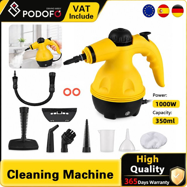 Podofo Handgehaltener Hochtemperatur-Dampfreiniger mit 1000W Leistung und Düsenset - Bild 1