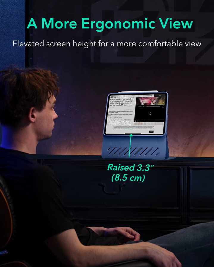 ESR Abnehmbare Magnetische Schutzhülle für iPad Air 11/13 und iPad Pro 12.9/11 mit verstellbarem Winkel in Blau und Lila - Bild 4