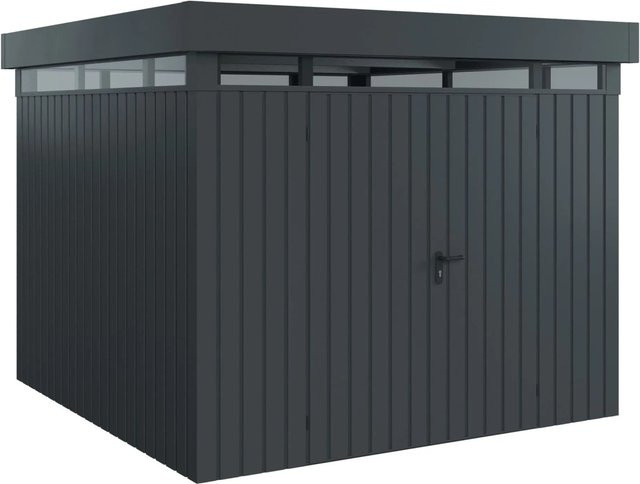 EcoStar Gerätehaus Euroline Pultdach mit Lichtband in Anthrazit, 2-flüglig, B/T: 277 x 277 cm - Bild 1