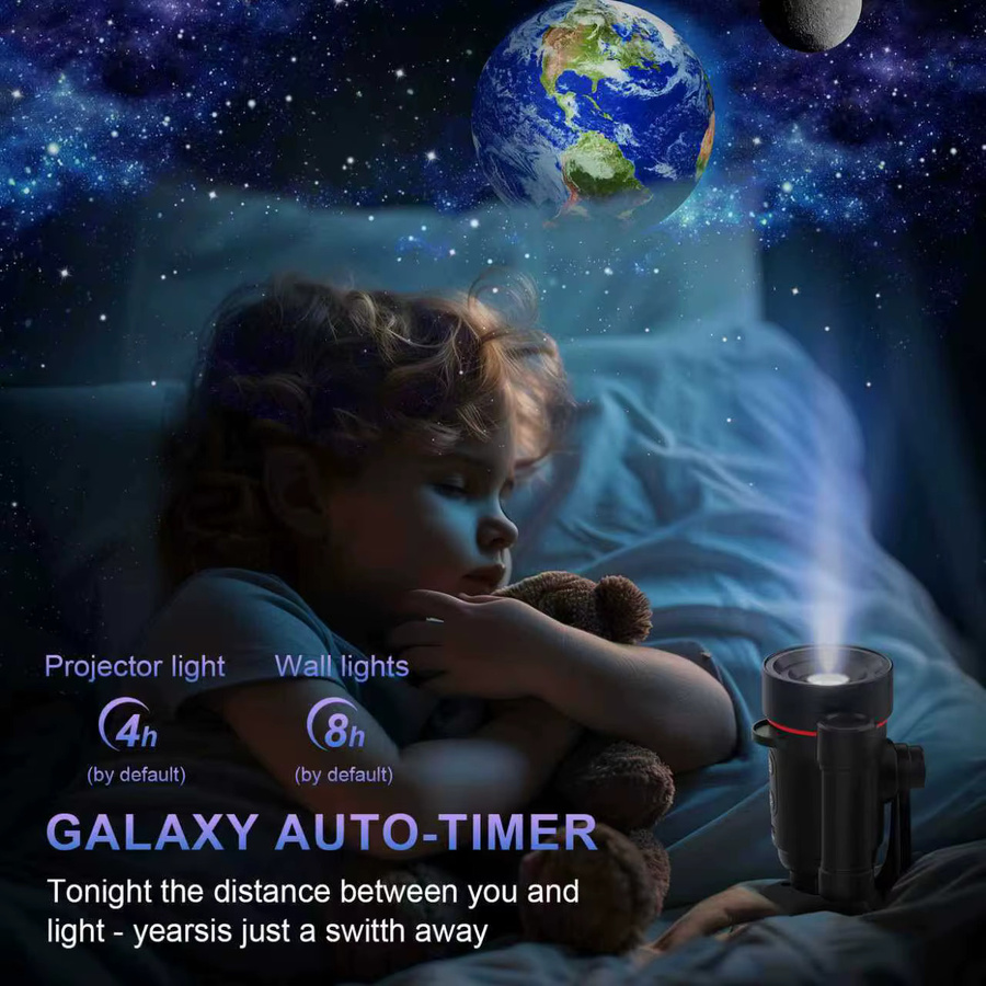 ZCMLED Galaxy Star Projektor Nachtlicht in Schwarz mit 6 realistischen Nebel-Szenarien und Timer als Stimmungslichter und Gaming-Dekoration für dein Schlafzimmer - Bild 3