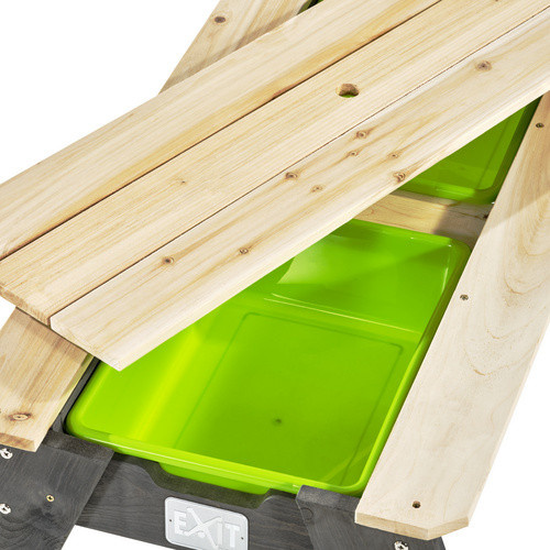 EXIT Aksent Sand- und Wassertisch mit Sonnenschirm und Gartenwerkzeugen in Grau, B/H/T: 94 x 50 x 12 cm - Bild 3