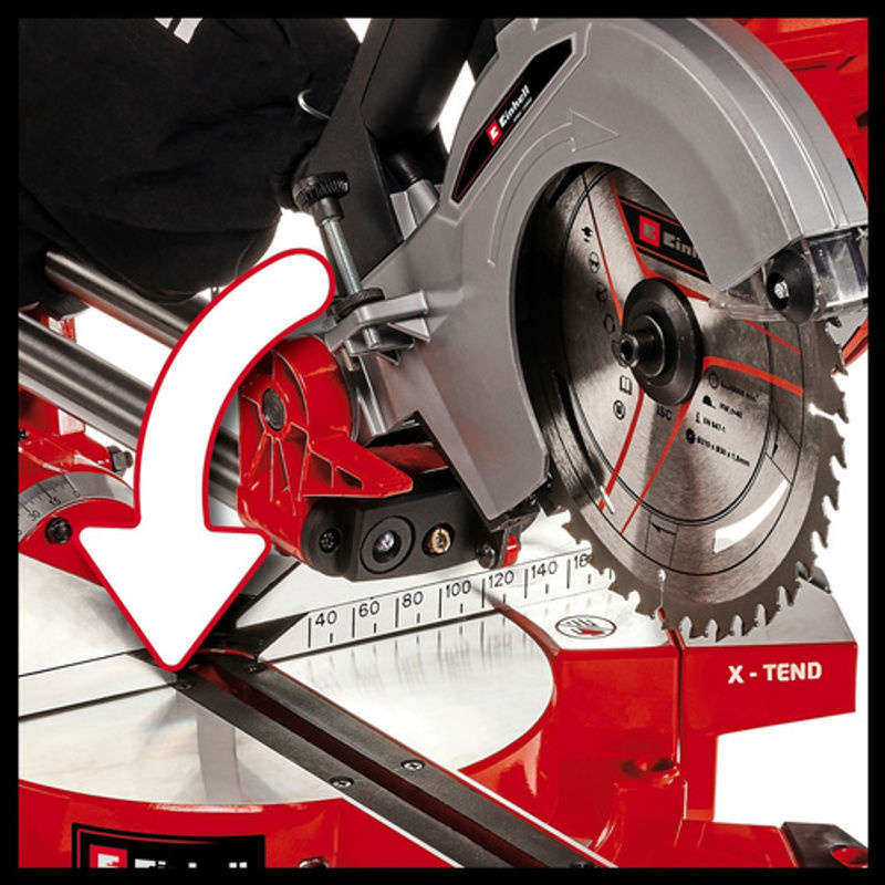 Einhell Power X-Change TE-SM 36/210 Li Solo Akku-Zug-Kapp- und Gehrungssäge in Rot mit 210 mm Sägeblatt Durchmesser - Bild 3