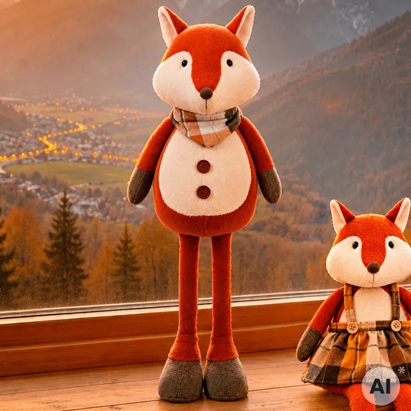 NKD Deko-Fuchs mit Teleskopbeinen in Orange und Weiß, B/T/H: 20,5 x 14,5 x 60 cm - Bild 2