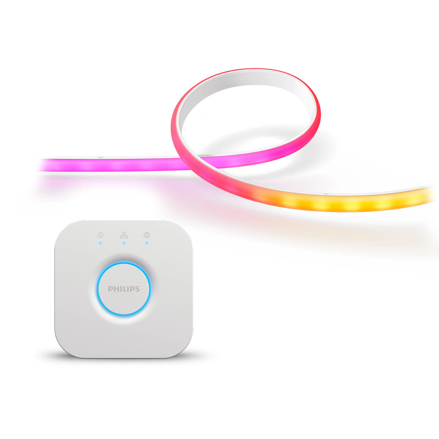 Philips Hue Gradient Ambiance Lightstrip Set mit Bridge, RGBIC LED Akzentbeleuchtung, Multicolour, 2 m - Bild 1