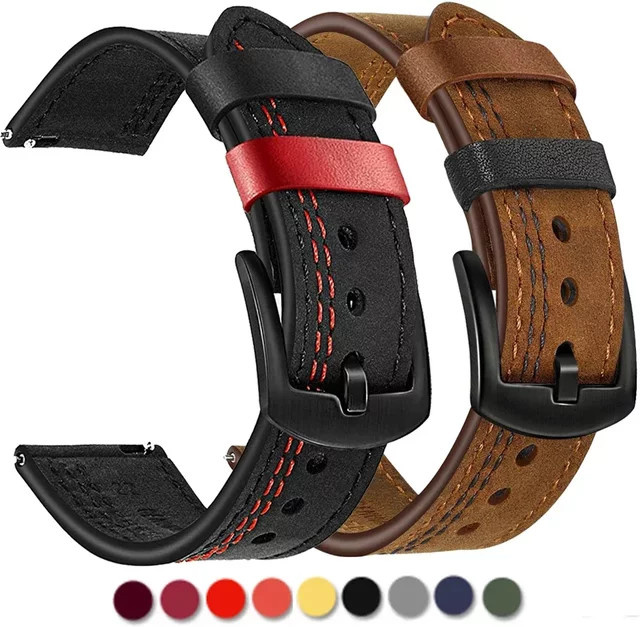 OAKCHARM Uhrenarmband Leder, Schwarz, Unisex - Bild 1