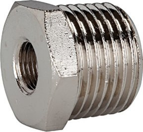 Riegler Reduziernippel aus vernickeltem Messing, R 1/2 a. auf G 1/8 i., Farbe: Silber - Bild 1