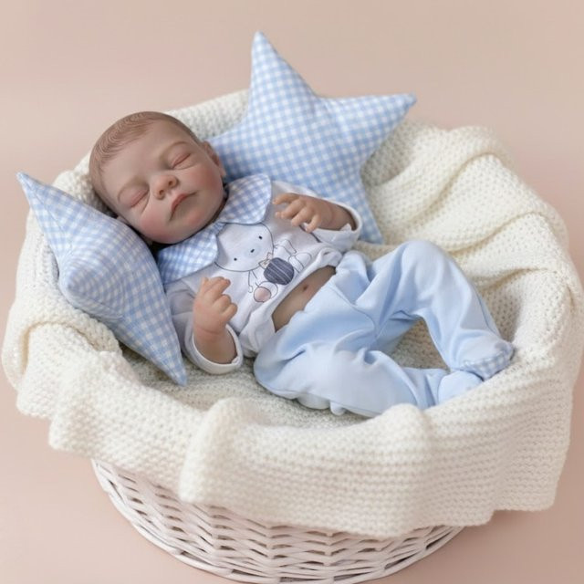 AnjoDoll Reborn Puppe, Junge, 48cm, Ganzkörper, weiche Vinyl Puppe - Bild 1