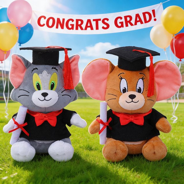 HUGKIS Tom und Jerry PHD Plüschpuppe, Stofftier, 20cm - Bild 1