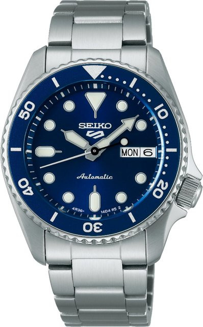 Seiko Armbanduhr Automatik, Edelstahl, Blau, 38 mm, Unisex - Bild 1