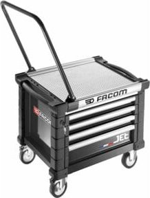Facom Fahrbarer Werkzeugkasten JET.CR4NM3A mit 4 Fächern in Schwarz aus Stahl und Aluminium, abschließbar - Bild 1