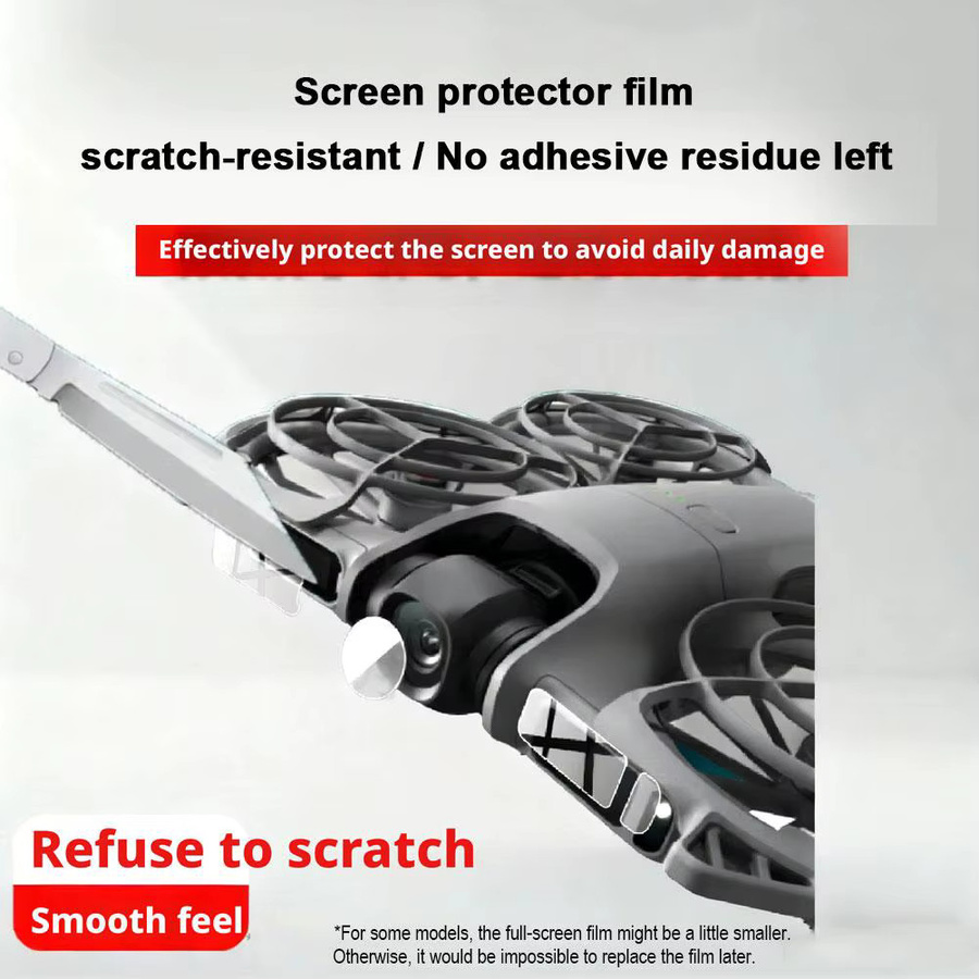 DJI Neo 2 Schutzfolien-Set: Gehärtetes Glas für das Objektiv sowie weiche Schutzfolien für Sensor und Anzeigebildschirm in Transparent - Bild 2