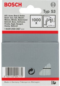 Bosch Feindrahtklammer Typ 53 in Silber, B: 11,4 mm, H: 0,74 mm, T: 12 mm - Bild 1