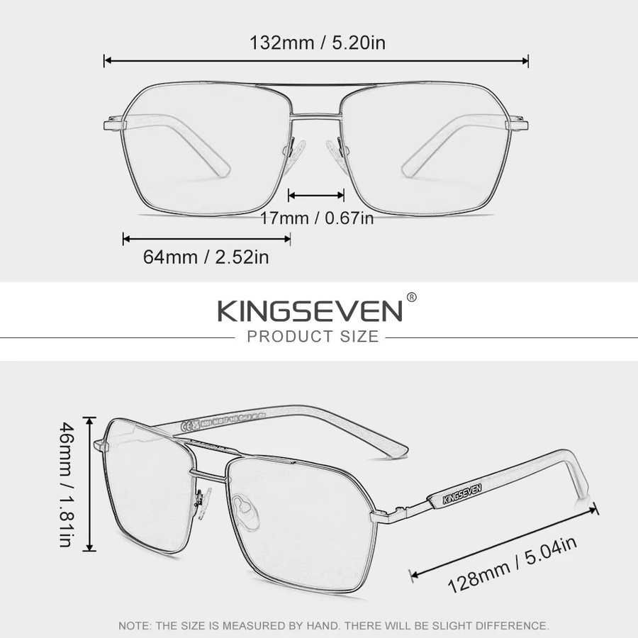 KINGSEVEN Computer Schutzbrille, Vollrand, Square, Unisex - Bild 2