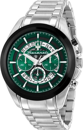Maserati Chronograph, Quarz, Edelstahl, Grün, 45 mm, Herren