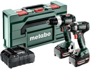 Metabo Akku Combo Set 18V mit 2 Bohrgeräten, 8 Akkus und metaBOX 145 L in Grün - Bild 1