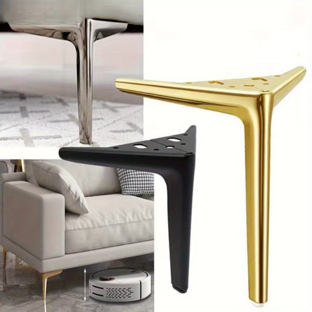 HACTIVOL Set aus 4 Metallmöbelbeinen in Schwarz-Gold, Höhe: 18 cm - Bild 1