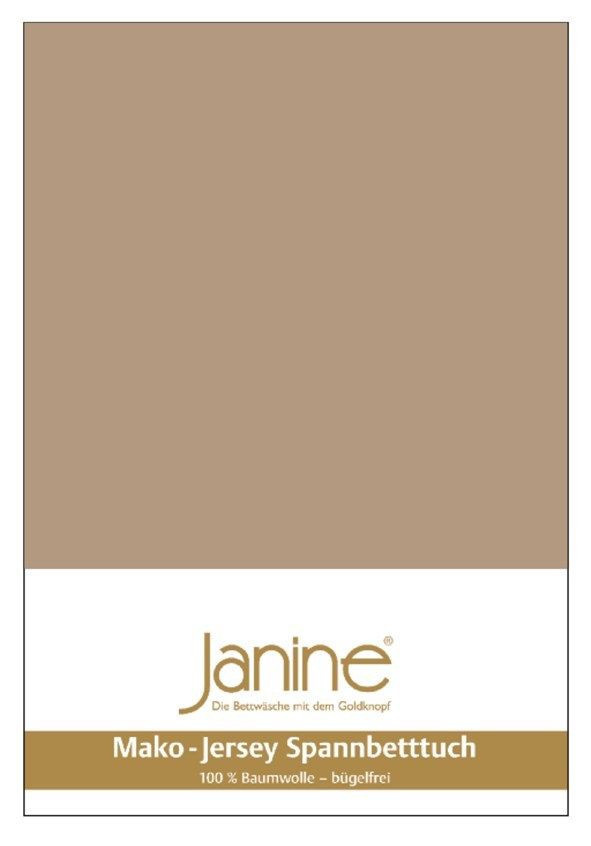 Janine Spannbetttuch aus Mako-Jersey aus 100% Baumwolle, Farbe: Nougat, B/T: 140 x 160 cm x 200 cm - Bild 1