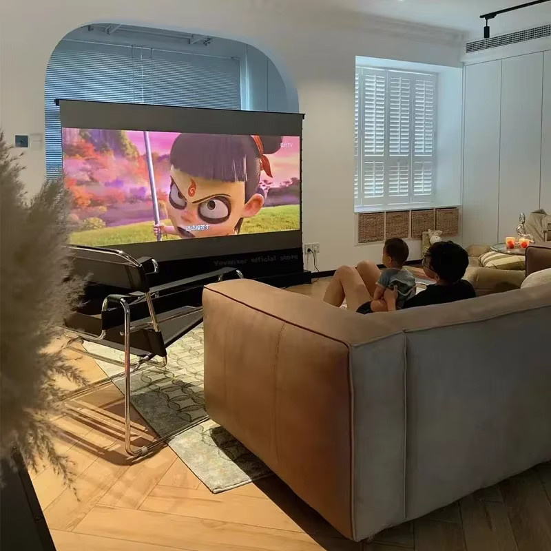Yovanxer Elektrische ALR CLR Projektionsleinwand Bodensteigend, 150 Zoll, Grau, HD 3D 4K 8K, Kristall Umgebungslicht Abweisend - Bild 4