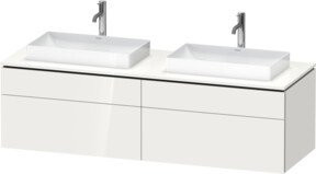 Duravit L-Cube Waschtischunterschrank in Weiß Hochglanz, Wandhängend, B/H/T: 162 x 48,2 x 55 cm - Bild 1