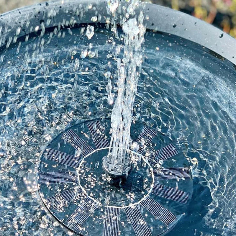 TOMTOP JMS Solar-Brunnen für Außenpools und Vogelbäder, schwimmender Terrassenbrunnen mit polykristallinem Solarpanel, Schwarz, Durchmesser: 13 cm - Bild 3